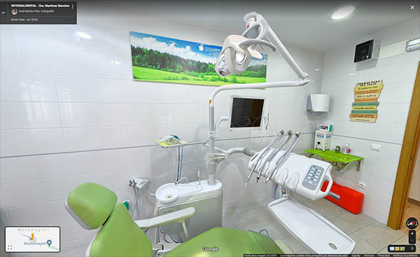 tour virtual 360 Google Street View de clínica dental