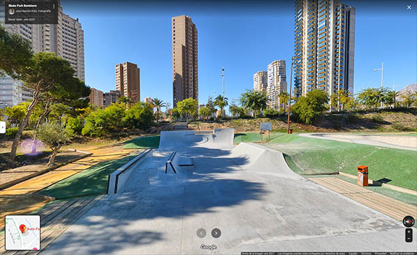 tour virtual 360 Google Street View skatepark benidorm