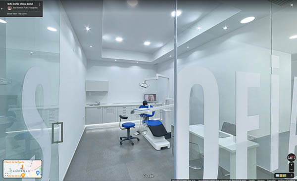 tour virtual 360 Google Street View Valencia clínica dental Sofía Cortés