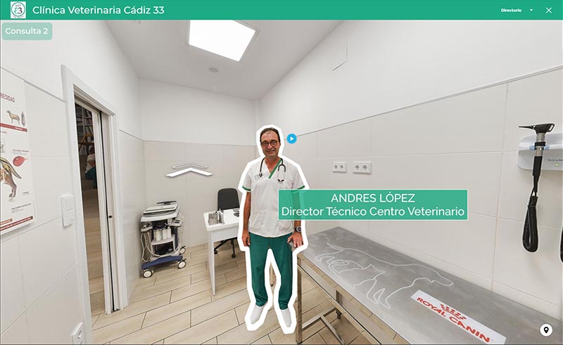 Tour virtual 360 en Valencia de clínica Veterinaria Vet 33