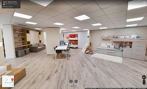 tour virtual 360 Google Street View de administración de tienda de muebles